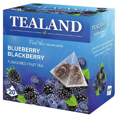 Чай фруктовий Tealand Balckberry-Blueberry, ожина, чорниця, в пірамідках, 40 г